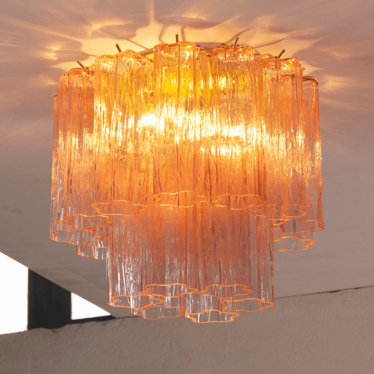 Serin lampa sufitowa w stylu Waterfall, kolor różowy