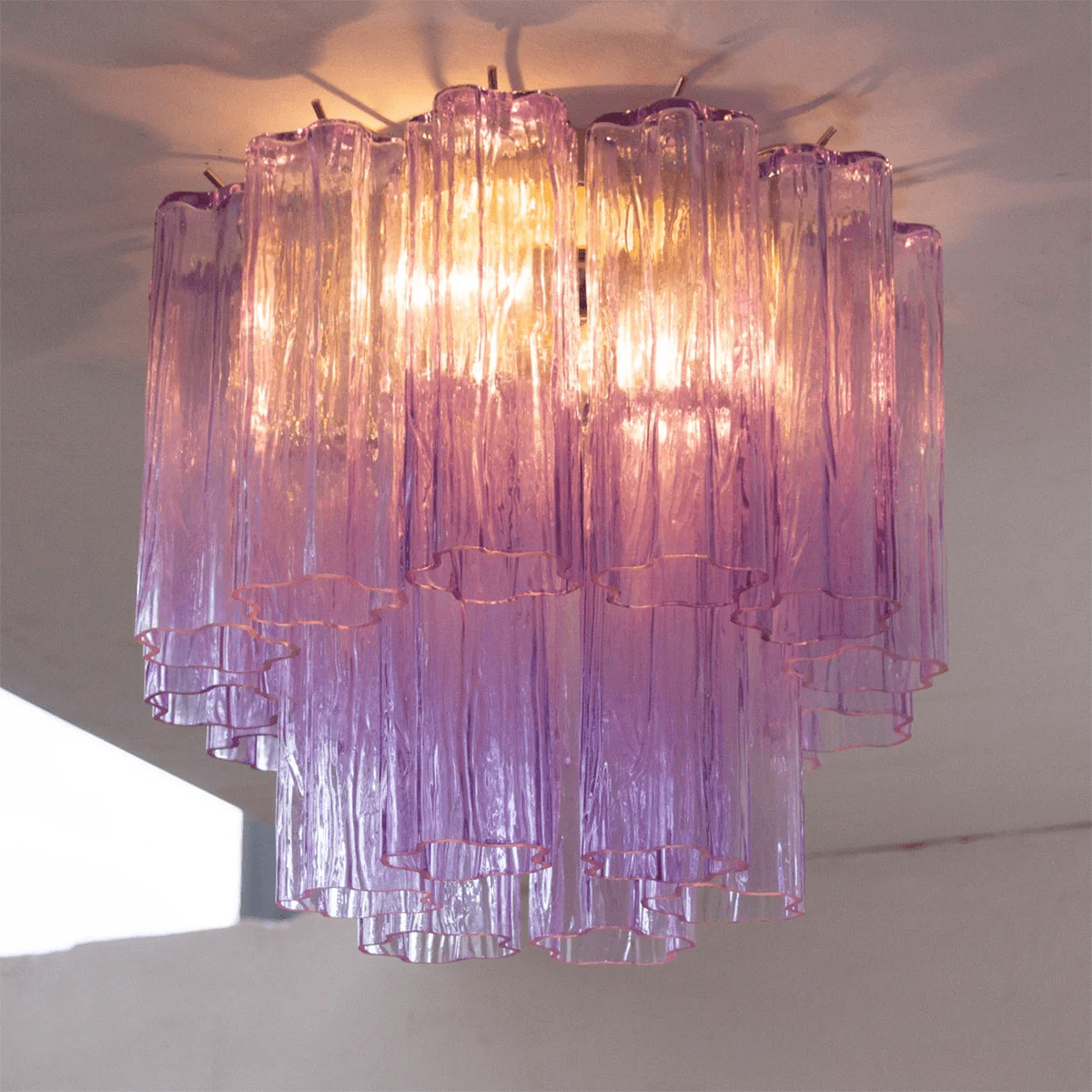 Serin lampa sufitowa w stylu Waterfall, kolor różowy