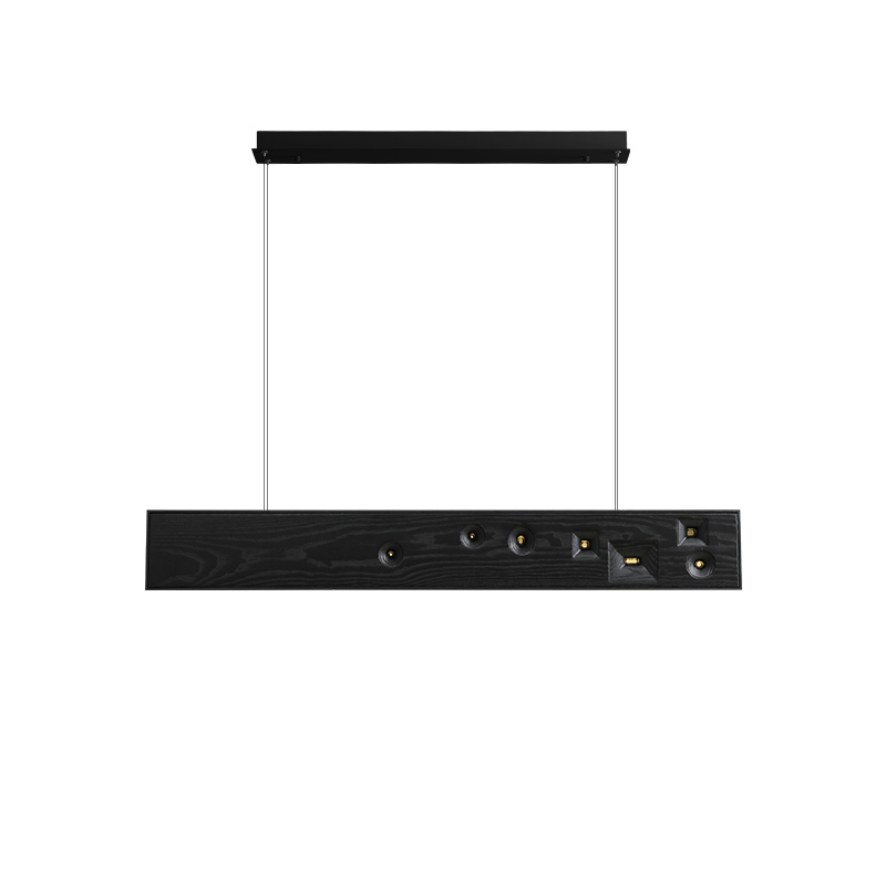 Elvorora lampa wisząca drewno kamień szlachetny liniowy LED