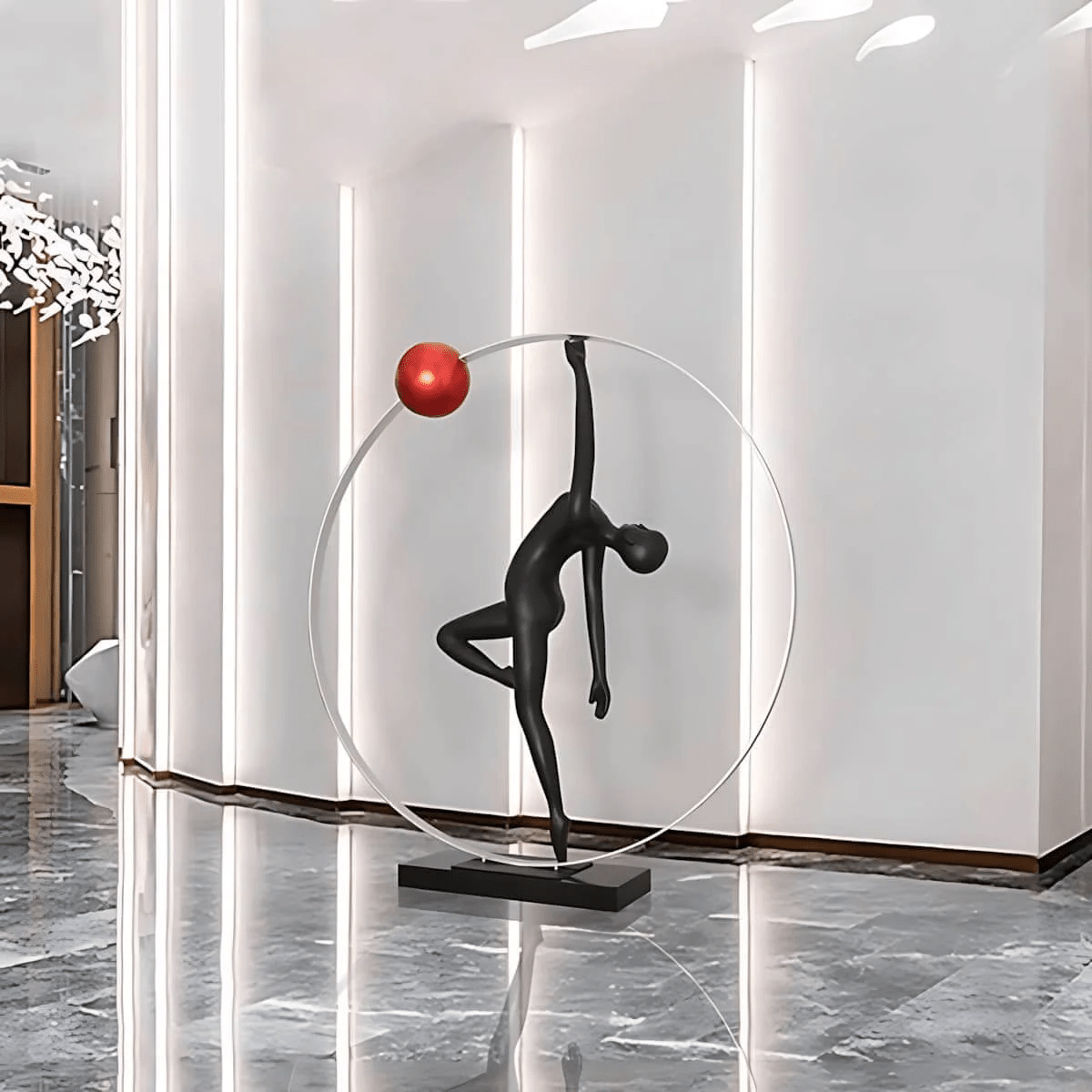 Lumenova lampa stojąca w kształcie rzeźby Balance