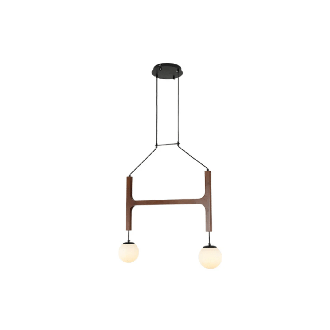 Xylocube geometryczna lampa wisząca ze szkła i drewna