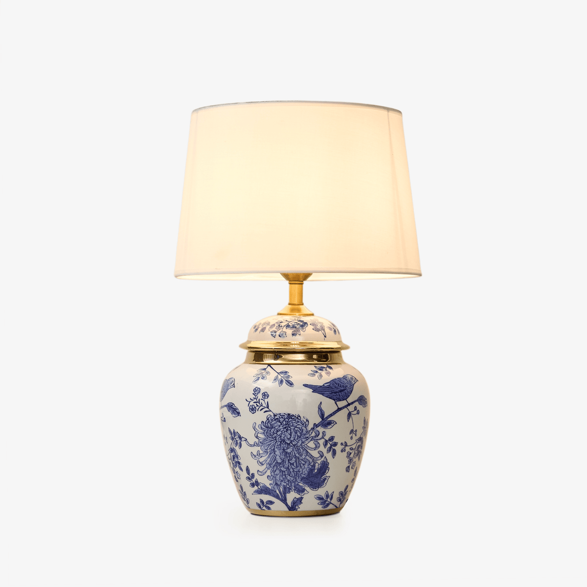 Azure ceramiczna lampa stołowa