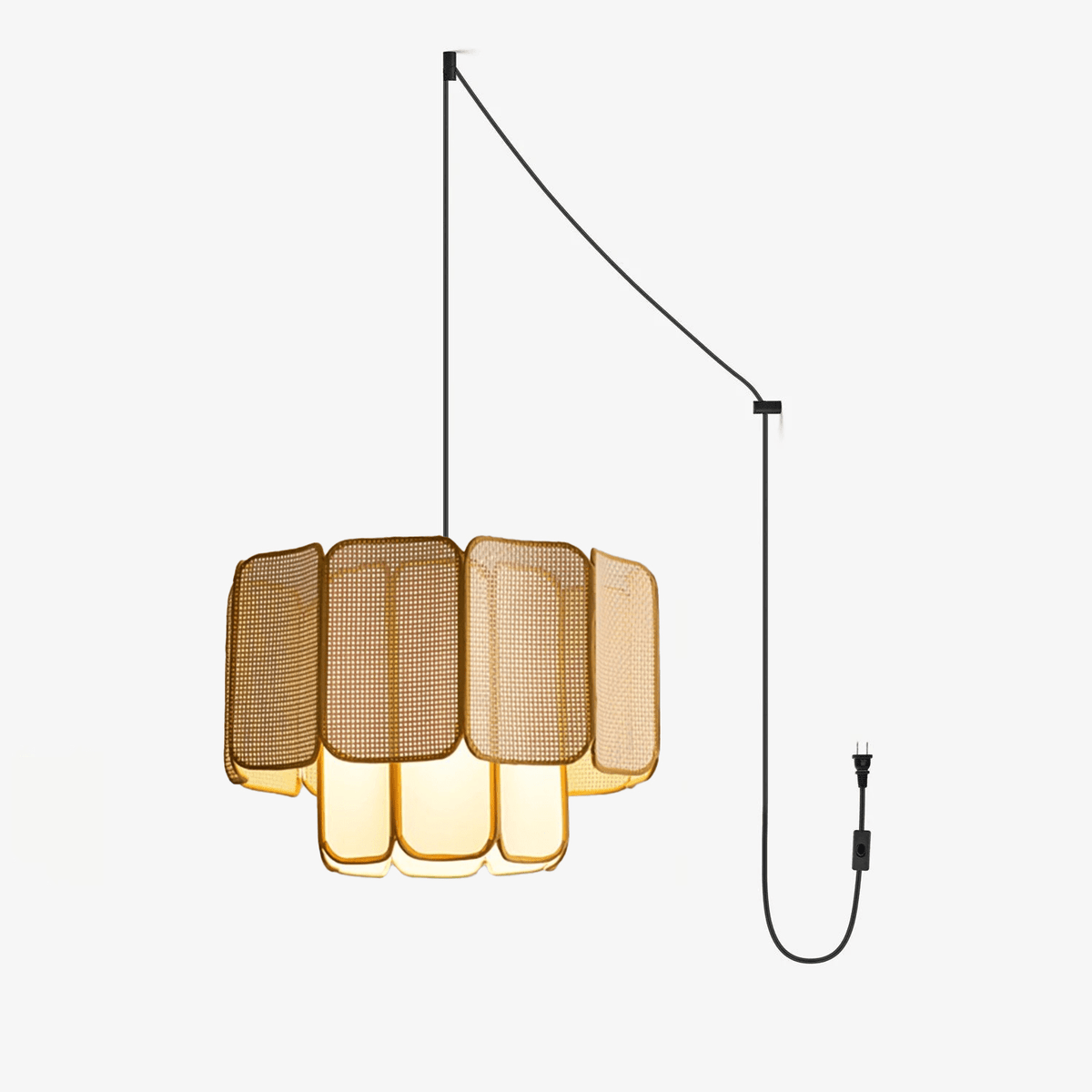 Soltera wisząca lampa ze splecionego rattanu