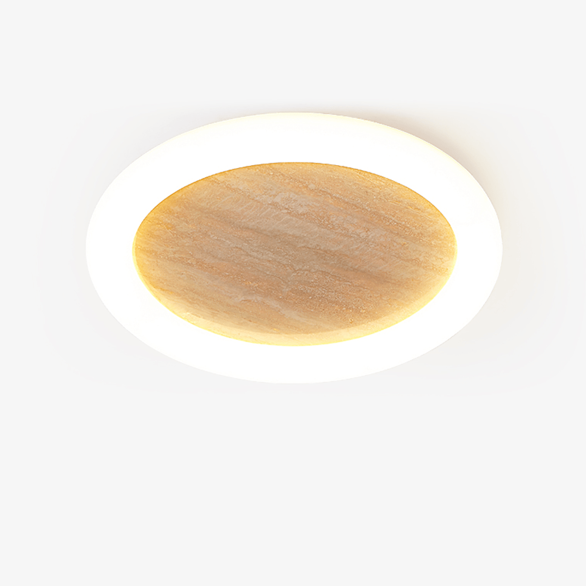 Kaia Minimal żółty Travertyn halo lampa sufitowa