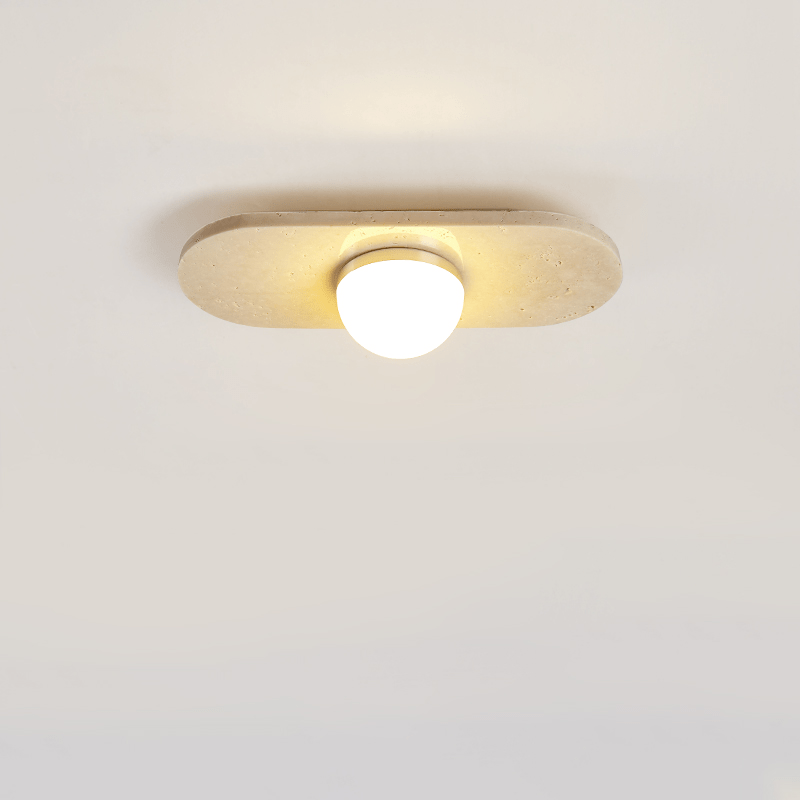 Ivan sufitowa lampa trzyprętowa w żółtym travertynie