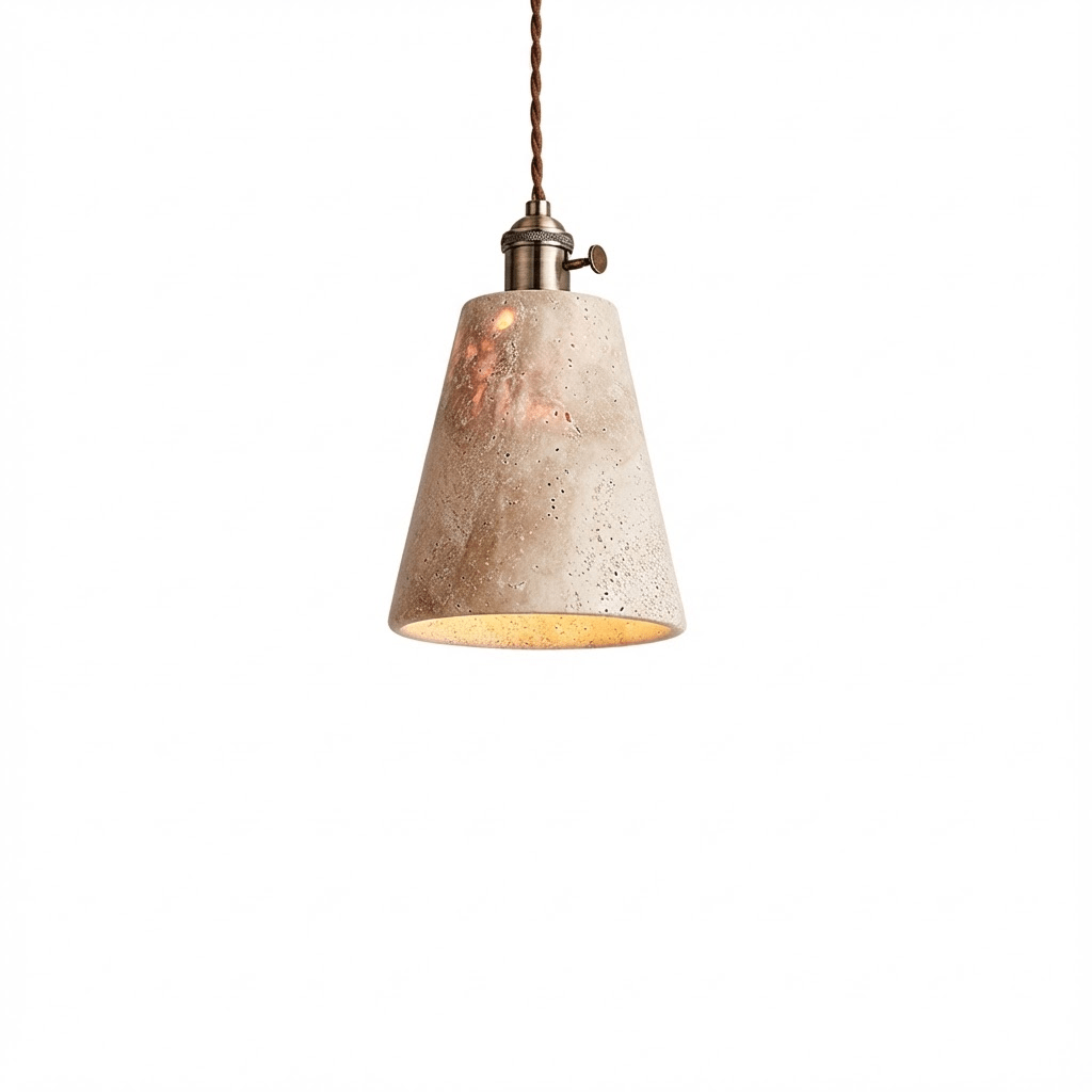 Zestaw lamp wiszących Ralw minimalistyczny ze żłotym Travertynem