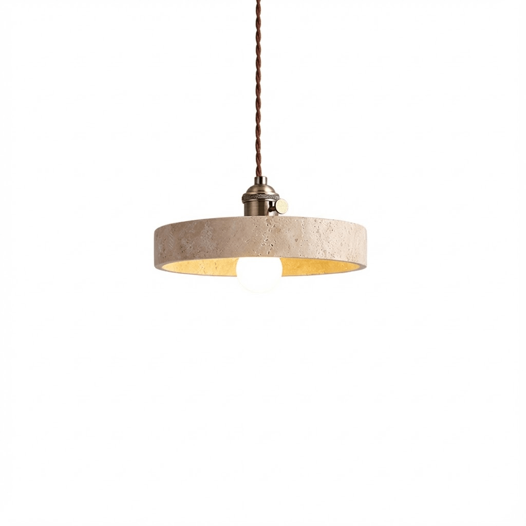 Zestaw lamp wiszących Ralw minimalistyczny ze żłotym Travertynem