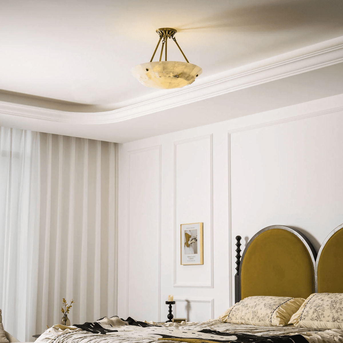 Dorevaux lampa sufitowa z alabastrem