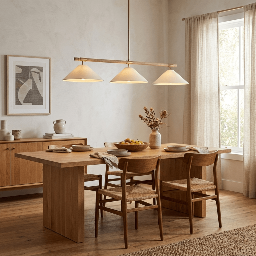 Linen Cone liniowy żyrandol