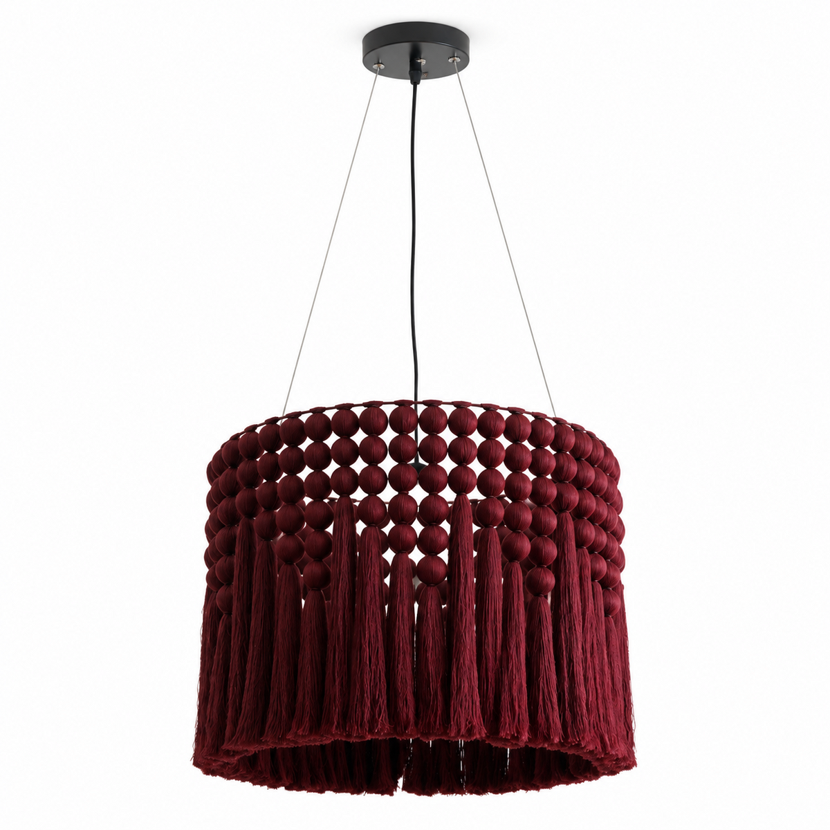 Verleigh Lampa Wisząca Makramowa Z Frędzlami