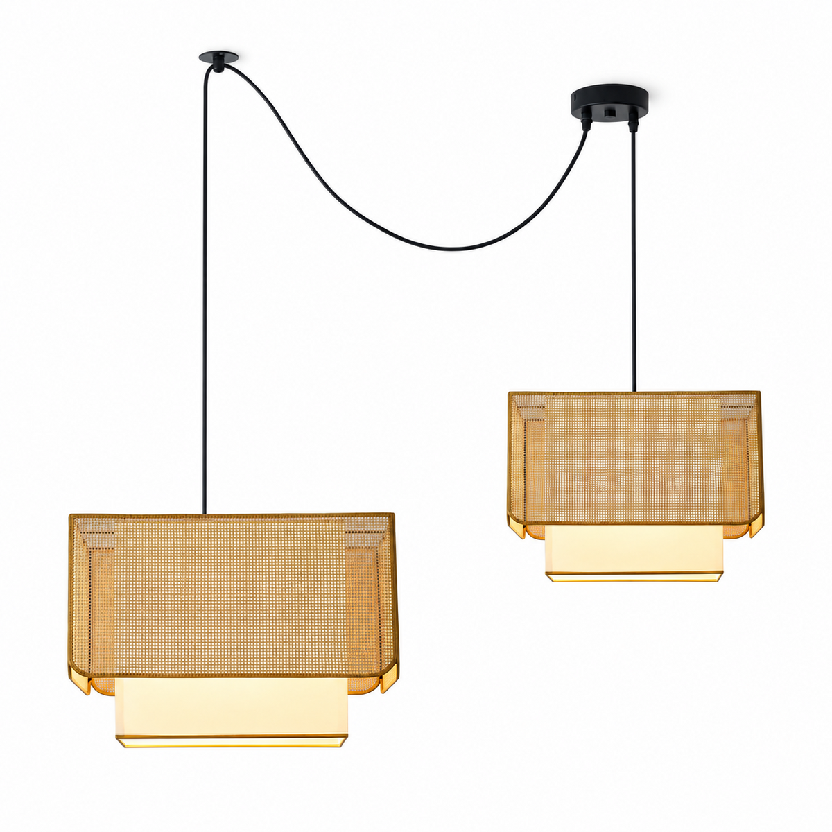 Yarrowford Lampa wisząca z plecionego rattanu