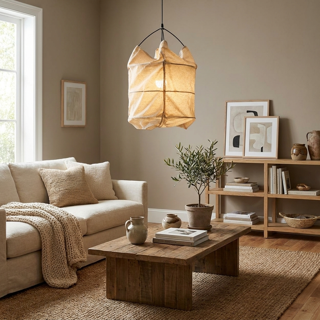Southvale2 Lampa wisząca z tkaninowym kloszem