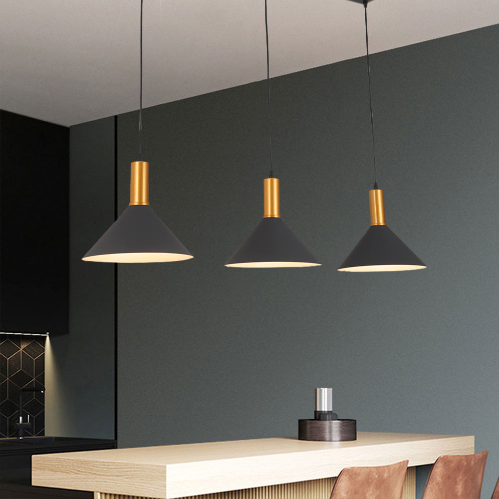 Arisha nowoczesna minimalistyczna lampa wisząca stożkowa w stylu industrialnym w kolorze niebieskim z metalu