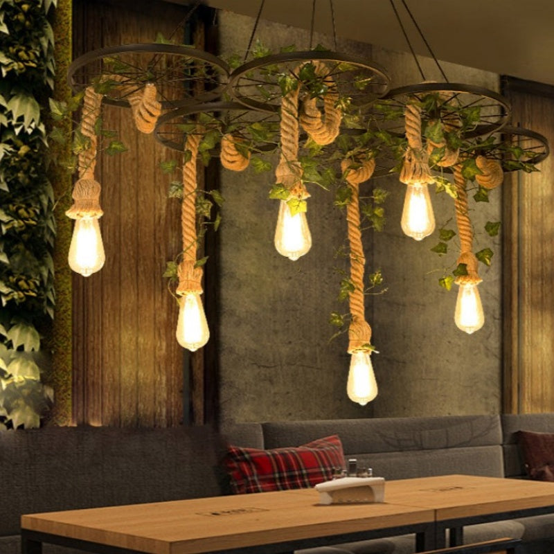 Arisha żyrandol przemysłowy LED czarny bar/salon