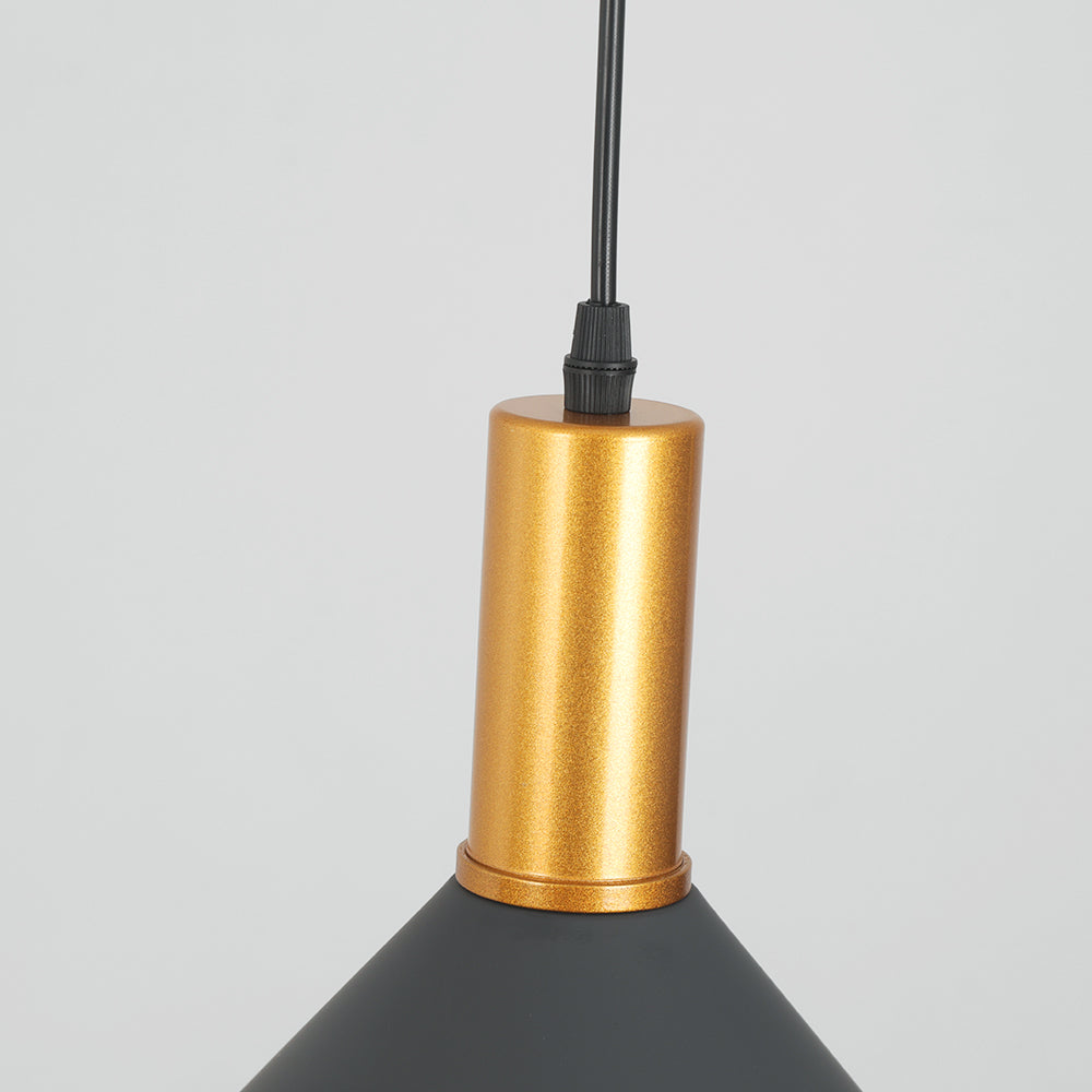Arisha nowoczesna minimalistyczna lampa wisząca stożkowa w stylu industrialnym w kolorze niebieskim z metalu