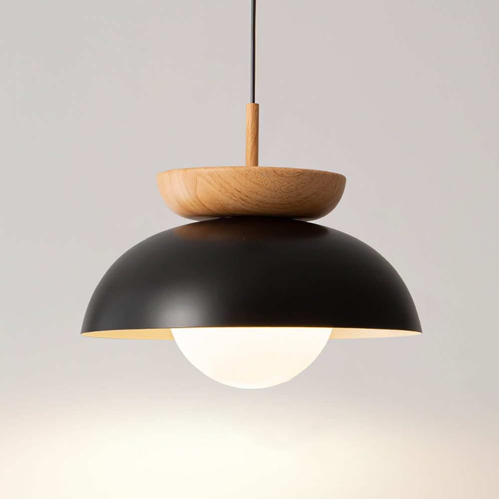Muto lampa wisząca nordycka drewno/metal czarna kuchnia balkon