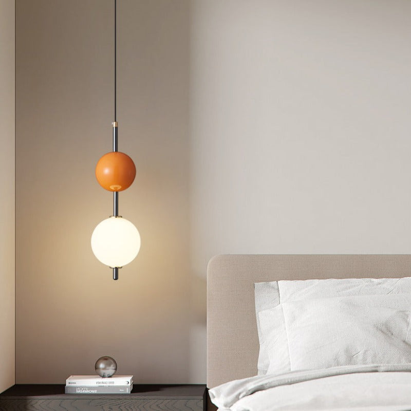 Valentina nowoczesna lampa wisząca LED czerwony metal sypialnia salon