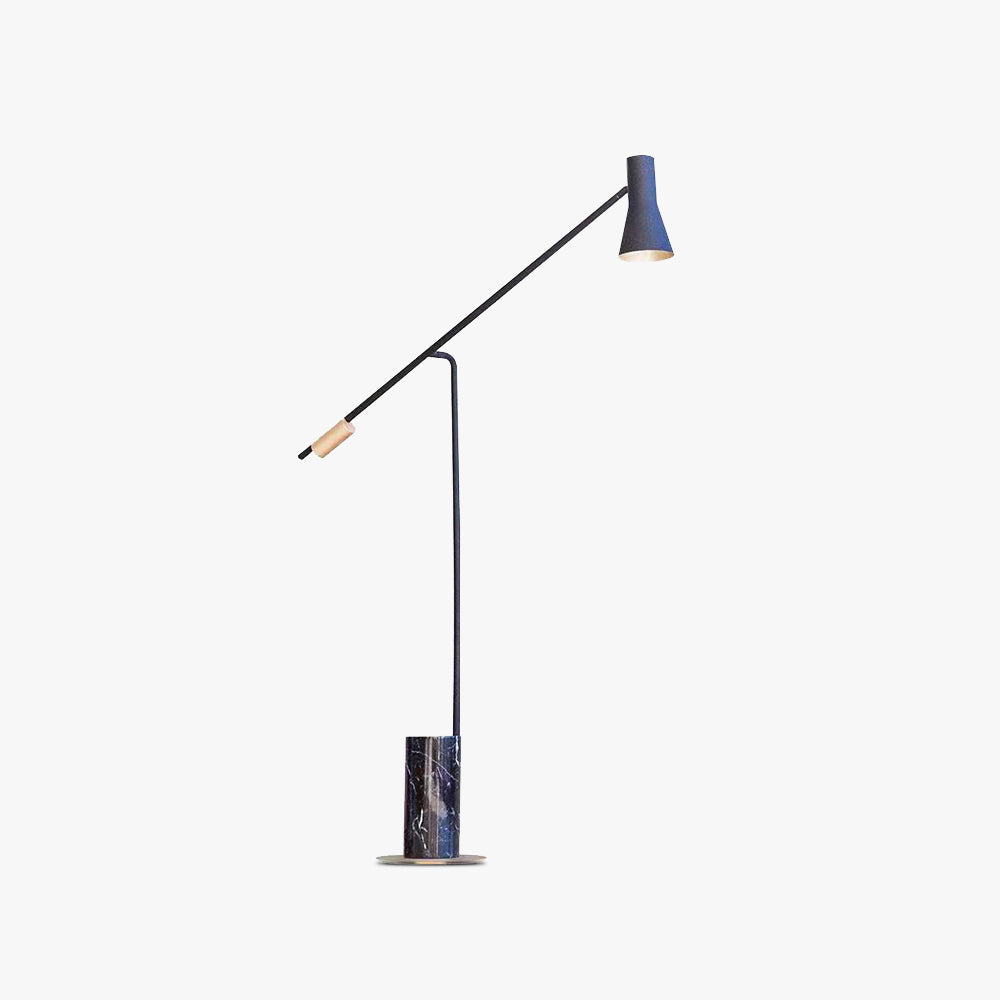 Carins nowoczesna lampa stojąca minimalistyczna w stylu nordyckim, marmur i metal, czarny