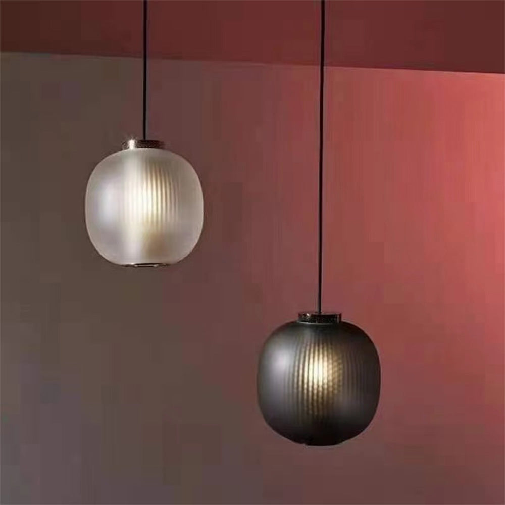 Valentina matowe szkło cylindryczna lampa wisząca, beżowa biel/szary, metal/szkło