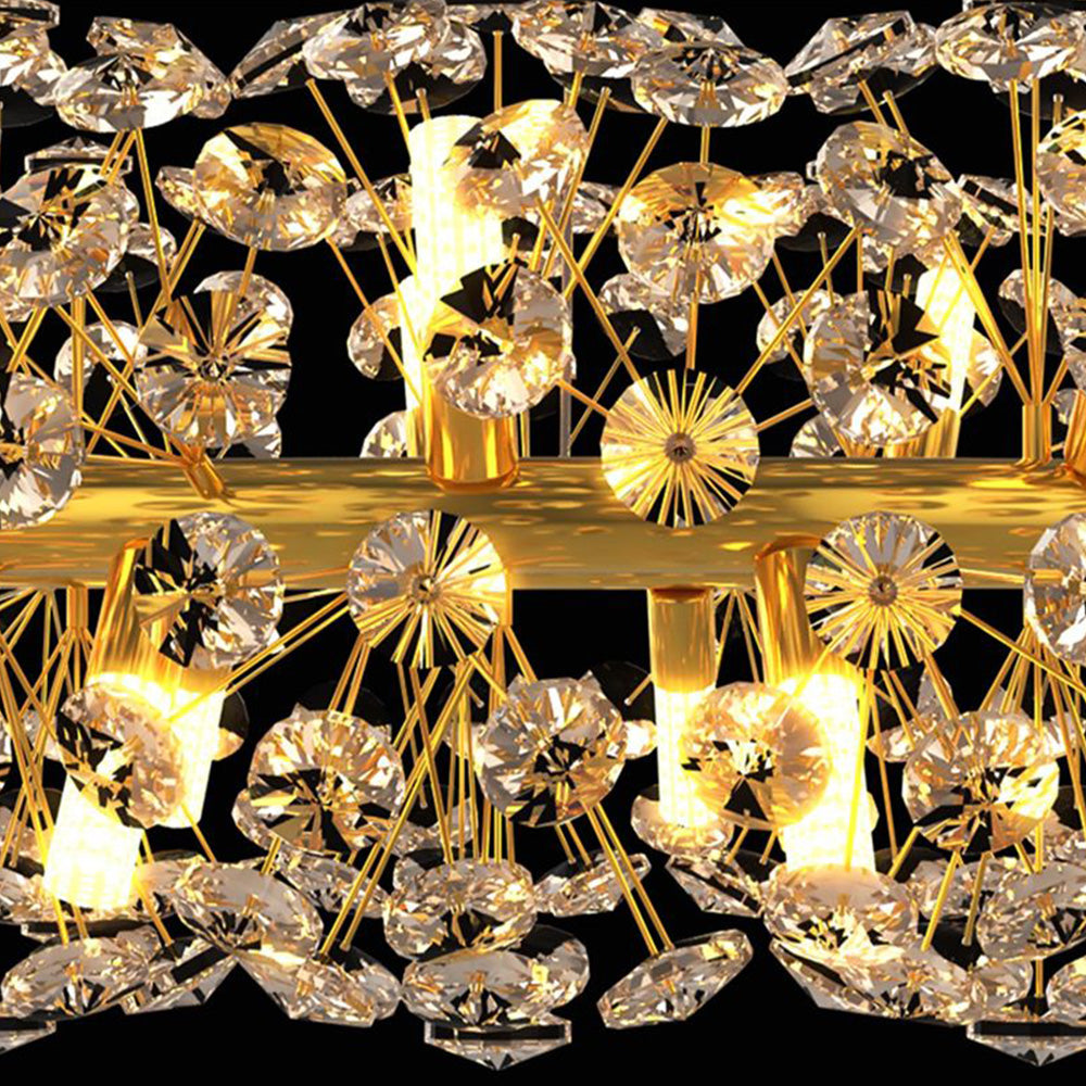 Arisha Luxury Lineal/Flower żyrandol, złoty, metal/kryształ