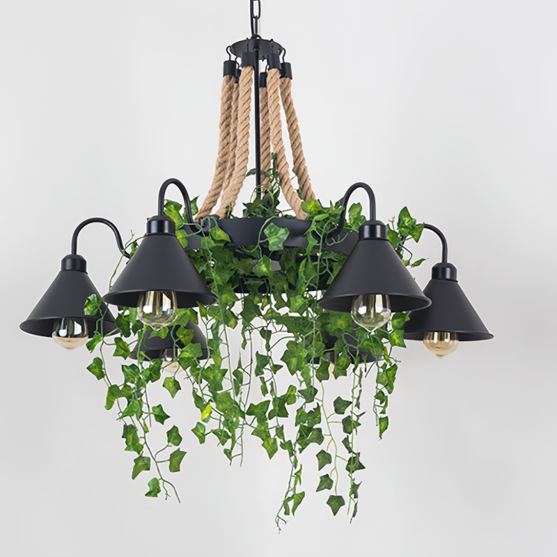 Vireo Retro żyrandol LED czarny metal restauracja/bar/salon
