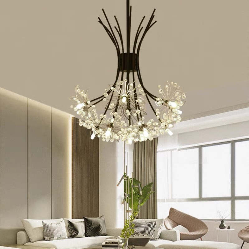 Arisha nowoczesny żyrandol kryształowy sputnik Art Deco, czarny/złoty