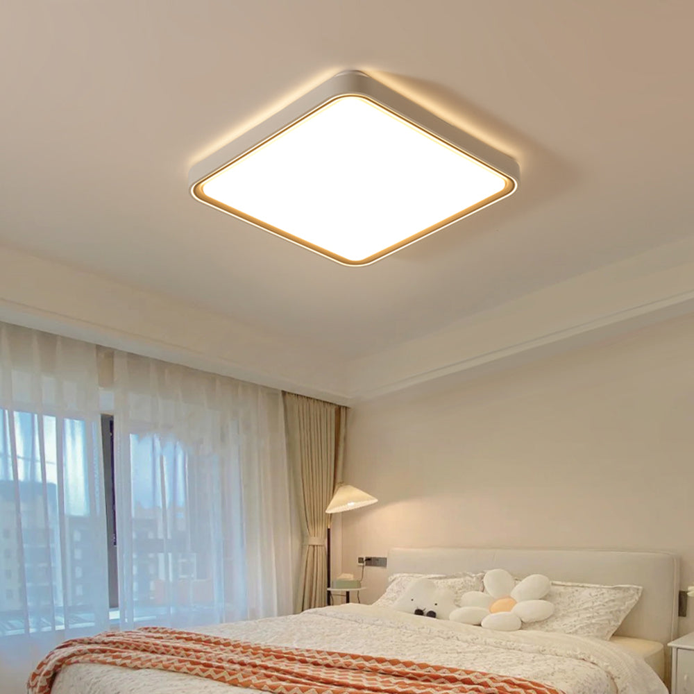 Arisha minimalistyczna lampa sufitowa montowana bezpośrednio okrągła/kwadratowa ze szkła w kolorze złotym