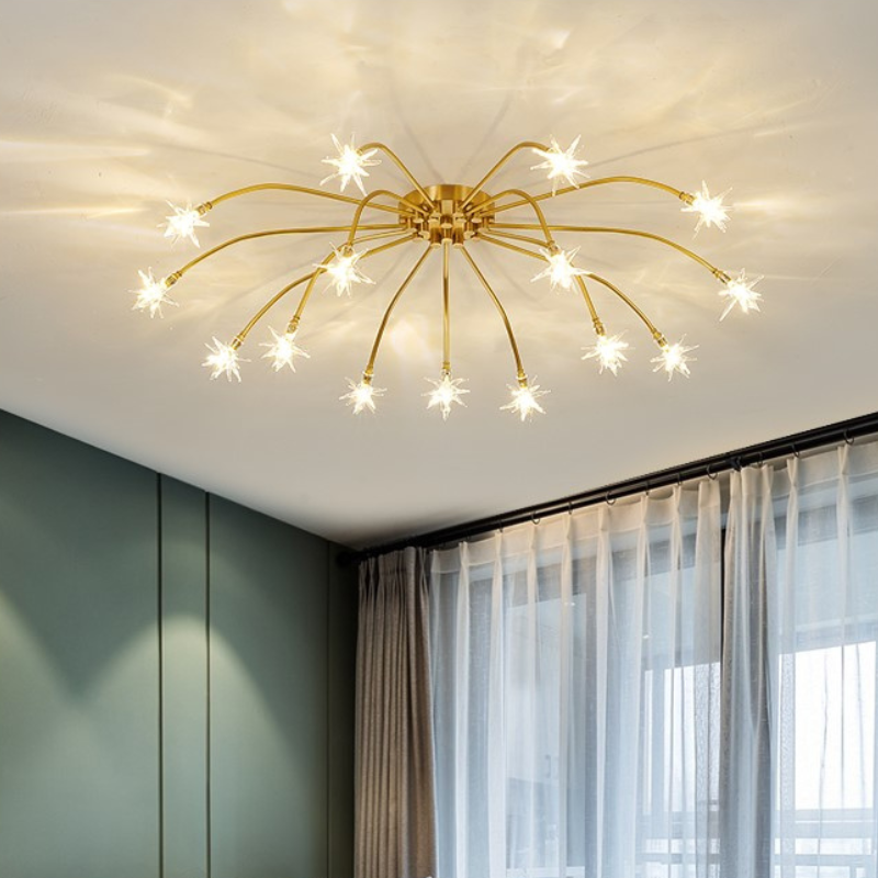 Arisha żyrandol w stylu Art Deco ze wzorem gwiazd