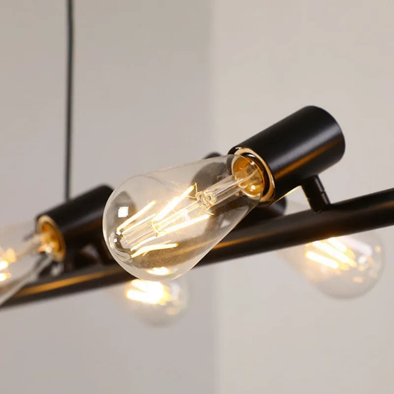 Epoch Vintage LED żyrandol czarny metal jadalnia/salon/bar