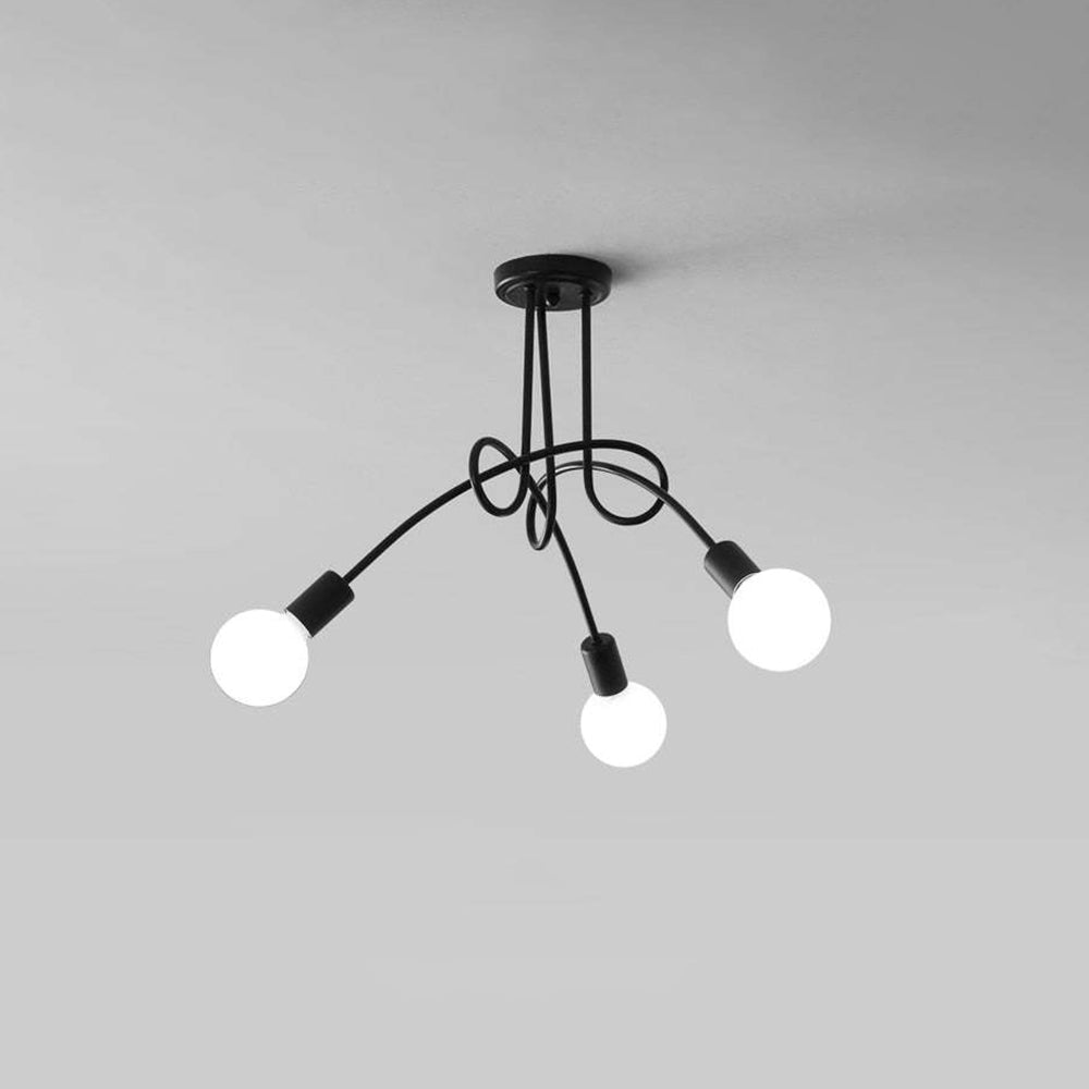 Arisha nowoczesna liniowa lampa sufitowa z krzywą metalową, pokój jadalny/salon