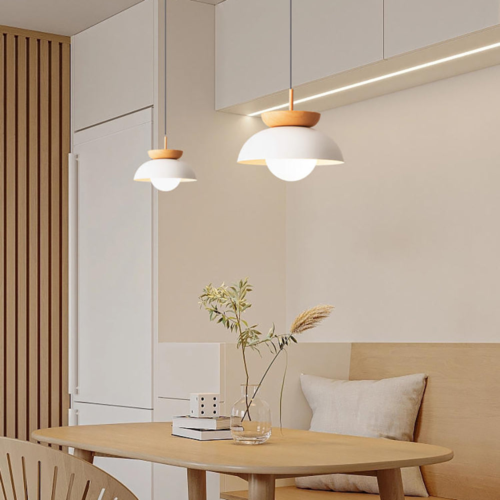 Muto lampa wisząca nordycka drewno/metal czarna kuchnia balkon