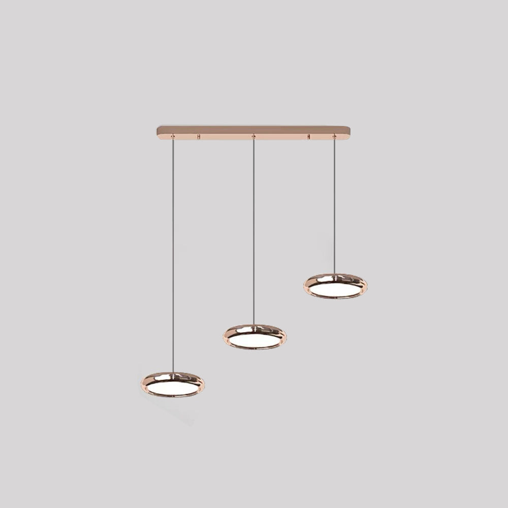 Arisha minimalistyczna lampa wisząca z metalu o kształcie koła, srebrna/złota/złoto różowa