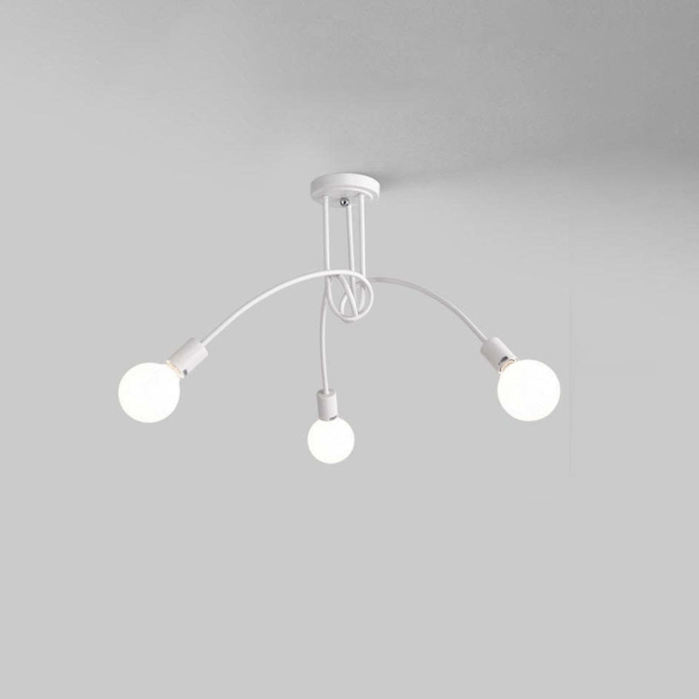 Arisha nowoczesna liniowa lampa sufitowa z krzywą metalową, pokój jadalny/salon