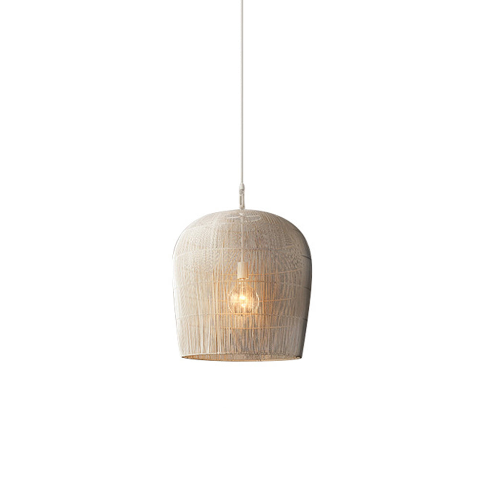 Ritta Wabi Sabi klatka ptasia lampa wisząca rattan/metal, czarny/biały