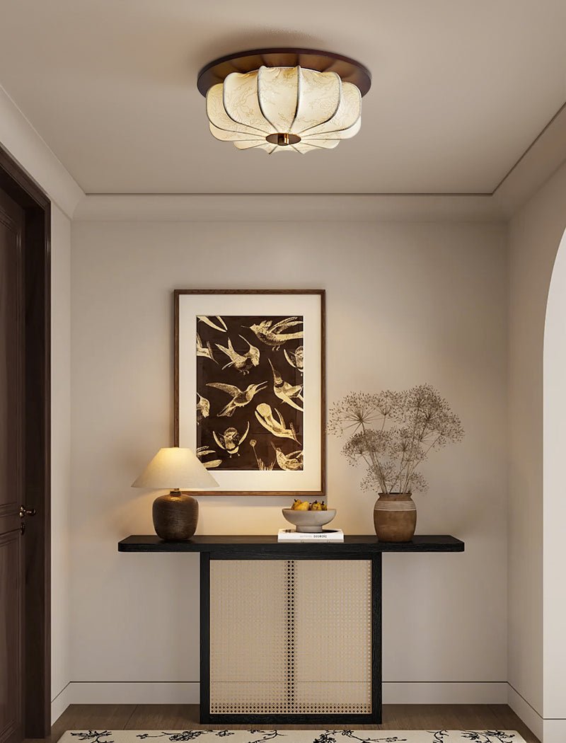 Lampa sufitowa Elowen z płótna
