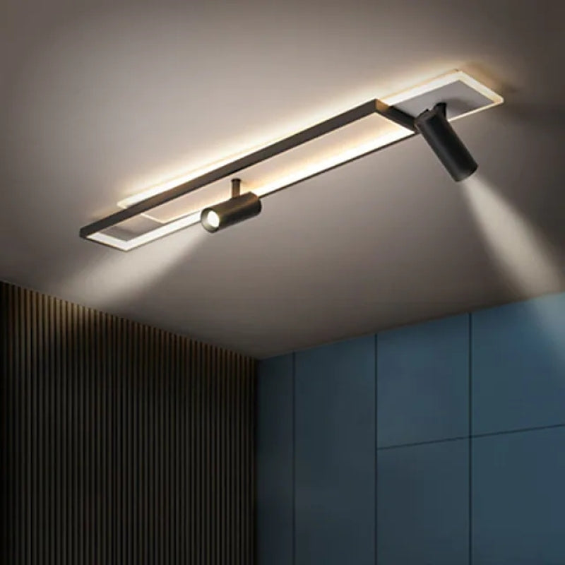 Aim nowoczesna sufitowa lampa geometryczna z reflektorem, czarny&biały
