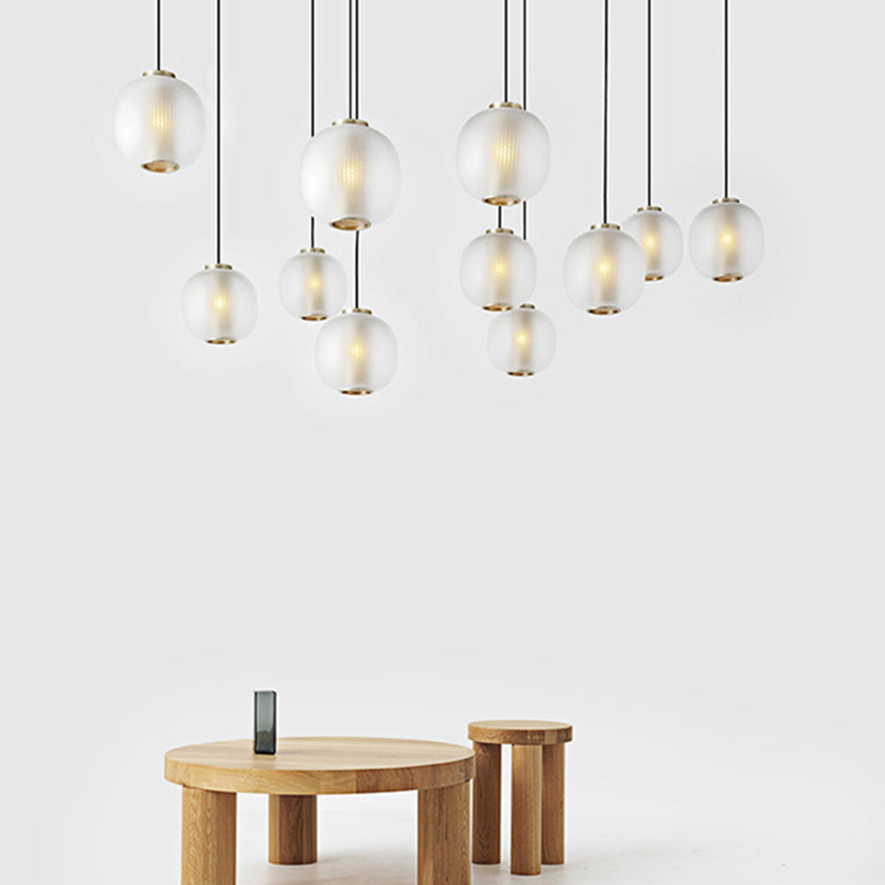 Valentina matowe szkło cylindryczna lampa wisząca, beżowa biel/szary, metal/szkło