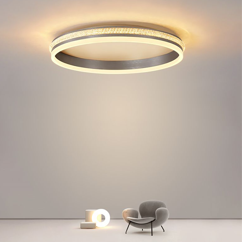 Arisha nowoczesna lampa sufitowa montowana bezpośrednio pierścień metal/srebrna