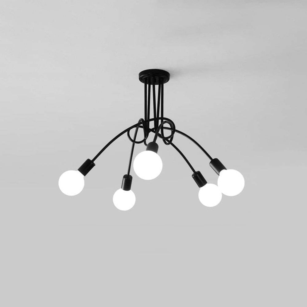 Arisha nowoczesna liniowa lampa sufitowa z krzywą metalową, pokój jadalny/salon