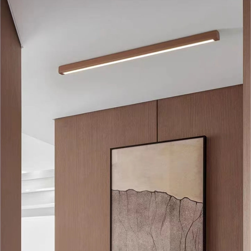 Arisha liniowa lampa sufitowa w stylu minimalistycznym, drewno