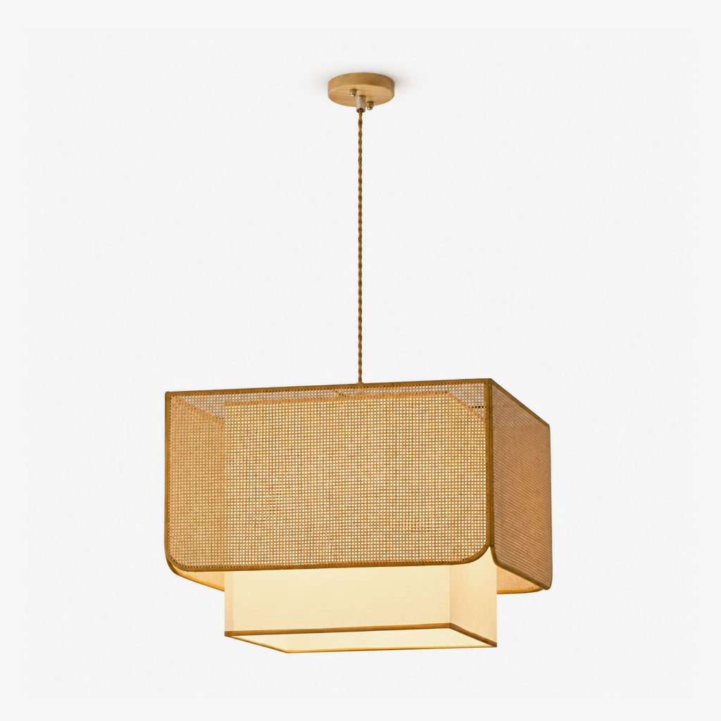 Yarrowford Lampa wisząca z plecionego rattanu