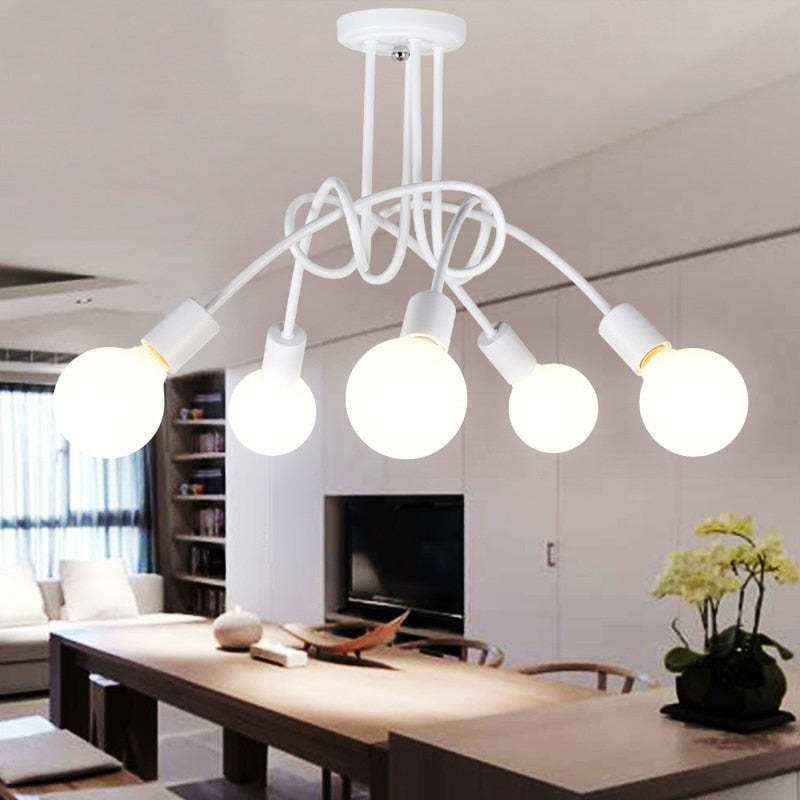 Arisha nowoczesna liniowa lampa sufitowa z krzywą metalową, pokój jadalny/salon
