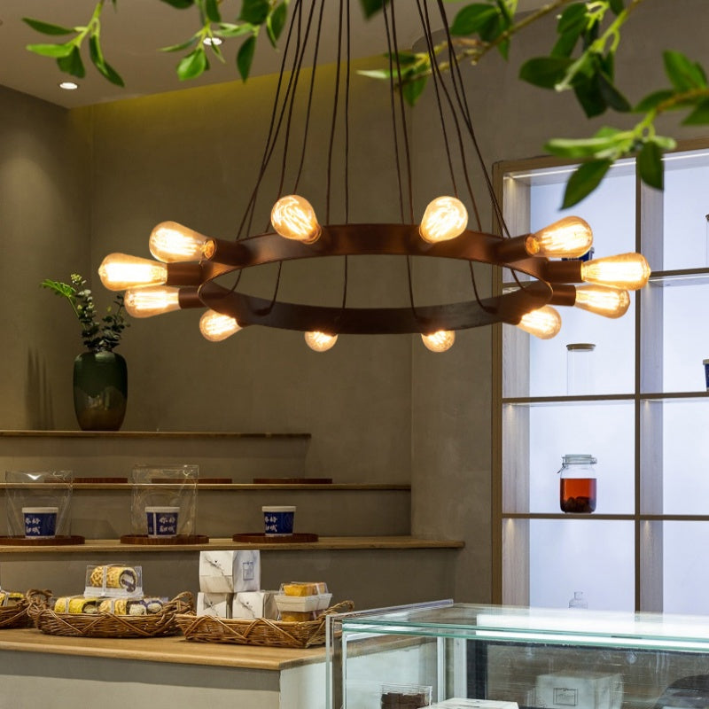Silva Vintage LED żyrandol brązowy metalowy salon/kawiarnia