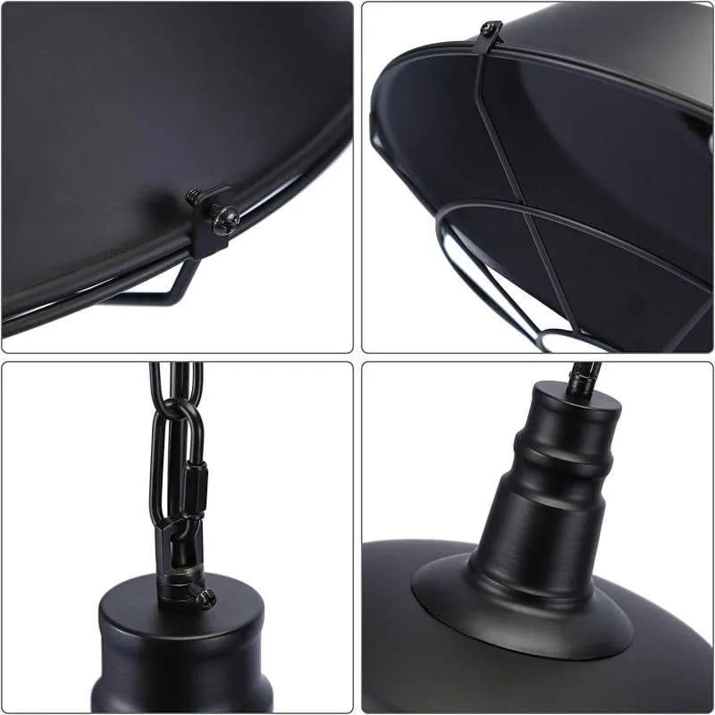 Epoch rustykalna lampa wisząca z abażurem przemysłowym w kolorze czarnym
