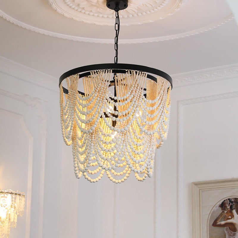 Muto Boho lampa wisząca LED / żyrandole z drewna/metalu