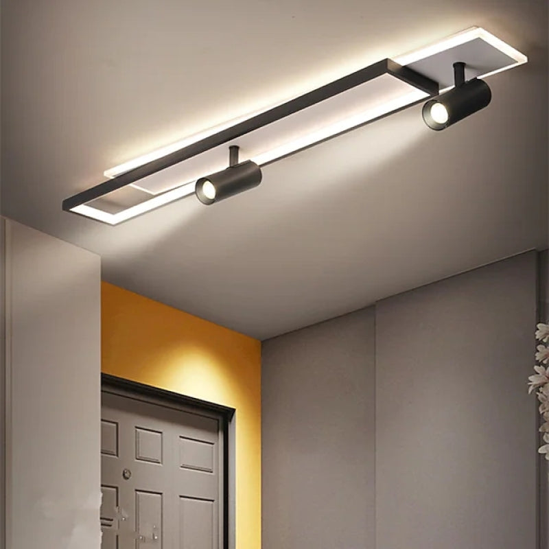 Aim nowoczesna sufitowa lampa geometryczna z reflektorem, czarny&biały