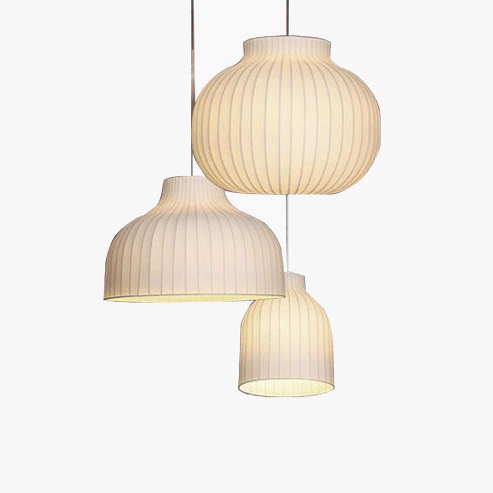 Ritta francuska lampa wisząca w stylu vintage w kolorze białym, tkanina syntetyczna