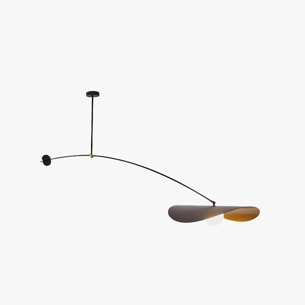 Arisha minimalistyczna lampa wisząca w kształcie liścia lotosu z metalu, czarna/złota