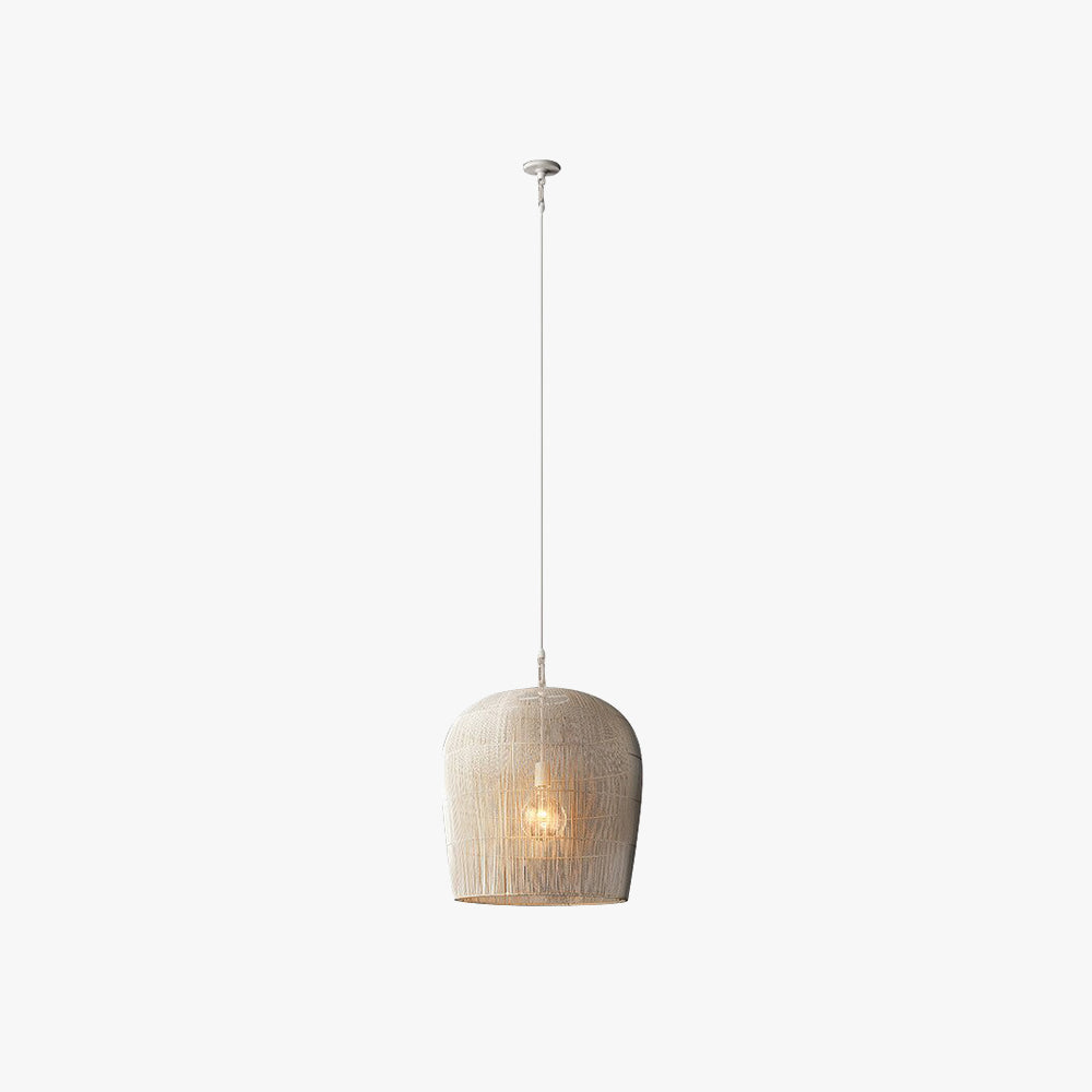 Ritta Wabi Sabi klatka ptasia lampa wisząca rattan/metal, czarny/biały