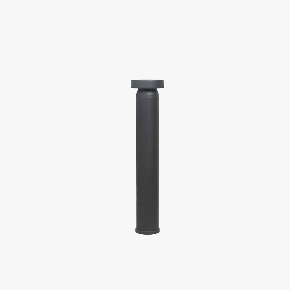 Ray nowoczesna zewnętrzna lampa ścieżkowa w kształcie cylindra z metalu, czarna